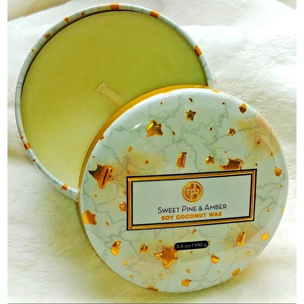 candle new Huntington Home pine and amber scented Soy and Coconut wax